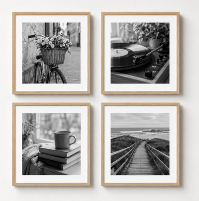 Set x4 cuadros personalizados 29,4x29,4 con passepartout